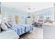 Bedroom with king bed and French doors leading to balcony at 204 24Th Ave. N, North Myrtle Beach, SC 29582