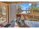 Deck with table and chairs, overlooking peaceful lake at 215 Baslow Ct. # 1-B, Myrtle Beach, SC 29572