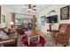 Comfortable living room featuring leather furniture and patio access at 2180 Waterview Dr. # 812, North Myrtle Beach, SC 29582