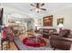 Spacious living room with leather furniture and a view to dining area at 2180 Waterview Dr. # 812, North Myrtle Beach, SC 29582