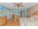 King bedroom with ocean view and coastal decor at 2511 S Ocean Blvd. # 1601, Myrtle Beach, SC 29577
