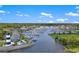 Aerial view of a marina and community with many boats and homes at 4641 Lightkeepers Way # 3A, Little River, SC 29566