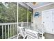 Screened porch with seating and ocean views at 6015 Catalina Dr. # 431, North Myrtle Beach, SC 29582