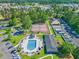 Aerial view of community amenities features pool, tennis courts, playground, boat storage and community buildings at 6716 Wisteria Dr., Myrtle Beach, SC 29588