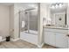 Bathroom with tub/shower combo, granite vanity at 9994 Beach Club Dr. # 1606, Myrtle Beach, SC 29572