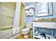 Clean condo bathroom with shower/tub combo, vanity, and granite top at 2401 S Ocean Blvd. # 1160, Myrtle Beach, SC 29577
