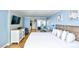 King bed and view of kitchenette at 2401 S Ocean Blvd. # 1160, Myrtle Beach, SC 29577