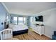 Ocean view bedroom with king bed and dresser at 2401 S Ocean Blvd. # 1160, Myrtle Beach, SC 29577