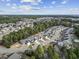 Aerial view of a peaceful neighborhood featuring well-maintained homes and lush tree coverage, ideal for serene living at 2450 Craven Dr., Myrtle Beach, SC 29579