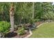 Beautifully landscaped yard boasts meticulous shrubbery and a wrought iron fence, offering privacy and an elegant outdoor space at 2450 Craven Dr., Myrtle Beach, SC 29579
