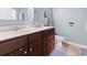 Bathroom with a double sink vanity, and neutral wall color at 261 Sea Turtle Dr., Myrtle Beach, SC 29579