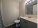 Bathroom with gray vanity and shower/tub combo at 334 Lincolnshire Dr., Georgetown, SC 29440