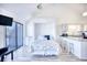 Cozy studio bedroom with a queen bed and access to a balcony at 3700 Golf Colony Dr. # 14-N, Little River, SC 29566