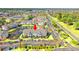 Aerial view of condo community with pool and pond at 3761 Citation Way # 521 & S-54, Myrtle Beach, SC 29577