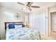 Bedroom with a queen bed and nautical theme at 4629 Lightkeepers Way # 6-I, Little River, SC 29566