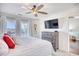 Spacious bedroom with water views and large TV at 4629 Lightkeepers Way # 6-I, Little River, SC 29566
