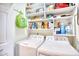 Laundry closet with washer, dryer, and shelving at 4629 Lightkeepers Way # 6-I, Little River, SC 29566