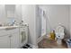 Clean bathroom with shower/tub combo and white vanity at 508 Truitt Dr., Longs, SC 29568