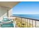 Balcony with ocean view and patio furniture at 5308 N Ocean Blvd. # 1406, Myrtle Beach, SC 29577