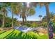 Striped hammock nestled amongst palm trees near the beach at 5308 N Ocean Blvd. # 1406, Myrtle Beach, SC 29577