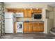 Small galley kitchen with granite countertops at 5308 N Ocean Blvd. # 1406, Myrtle Beach, SC 29577