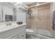 Small bathroom with shower, toilet and single sink vanity at 5523 North Ocean Blvd. # 1402, Myrtle Beach, SC 29577
