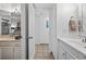Double vanity bathroom with access to other rooms at 5523 North Ocean Blvd. # 1402, Myrtle Beach, SC 29577