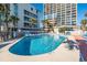 Community pool with plenty of lounge chairs for relaxing at 5523 North Ocean Blvd. # 1402, Myrtle Beach, SC 29577