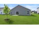 Backyard featuring green lawn and sliding glass door at 57 Cape Point Dr., Conway, SC 29527