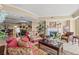 Inviting living room with fireplace, chandelier and comfortable seating at 9547 Edgerton Dr. # 606, Myrtle Beach, SC 29572