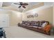 Spacious Living Room with carpeted floors and a large comfy sofa at 9547 Edgerton Dr. # 606, Myrtle Beach, SC 29572