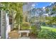 Landscaped front yard with a bench and water view at 113 Knight Circle # 2, Pawleys Island, SC 29585