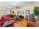 Spacious living room with hardwood floors and comfortable seating at 118 Seabreeze Dr., Murrells Inlet, SC 29576