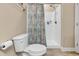 Bathroom with toilet and shower, clean and bright at 130 Puffin Dr. # 3-E, Pawleys Island, SC 29585