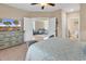 Spacious bedroom with a view of the living room at 130 Puffin Dr. # 3-E, Pawleys Island, SC 29585