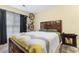 Cozy bedroom with double bed and built-in shelving at 3786 Hitchcock Way # 312, Myrtle Beach, SC 29577