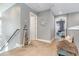 Upstairs hallway with neutral walls and carpeted flooring at 406 Pine Ave., Murrells Inlet, SC 29576