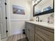Elegant bathroom with gray vanity and a large mirror at 478 Pinehurst Ln. # 17F, Pawleys Island, SC 29585
