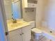 Clean bathroom with shower, toilet and vanity at 4860 Carnation Circle # 304, Myrtle Beach, SC 29579