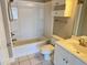 Clean bathroom with tub, shower, toilet and vanity at 4860 Carnation Circle # 304, Myrtle Beach, SC 29579