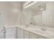 Clean bathroom featuring a dual sink vanity, a large mirror, and recessed lighting at 5011 Harvest Dr. # 101, Myrtle Beach, SC 29579