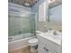 Clean bathroom with shower/tub combo and white vanity at 534 Juniper Dr. # 534, Myrtle Beach, SC 29577
