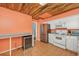 Updated kitchen with wood ceiling and stainless steel fridge at 534 Juniper Dr. # 534, Myrtle Beach, SC 29577