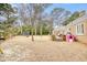 Large backyard with trampoline and plenty of space for play at 5816 Woodside Ave., Myrtle Beach, SC 29577