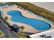 Aerial view of a large community pool at 5905 S Kings Hwy. # 217-C, Myrtle Beach, SC 29575