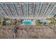 Aerial view showcasing resort pools and beach at 603 S Ocean Blvd. # 1103, North Myrtle Beach, SC 29582