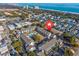 Aerial view showing building location near beach and amenities at 7700 Porcher Dr. # 4202, Myrtle Beach, SC 29572