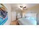 Main bedroom with queen bed, dresser, and ceiling fan at 81 Delray Dr. # 3-B, Murrells Inlet, SC 29576