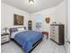 Bedroom with a double bed, window with blinds, and storage at 840 San Marco Ct. # D, Myrtle Beach, SC 29579