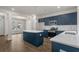 Kitchen featuring navy cabinets, quartz countertops, and stainless steel appliances at 1212 Nw Calabash Station Blvd., Calabash, NC 28467